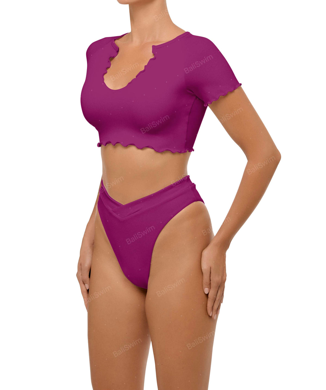 BSWS-T101 V-neck Cropped Tankini