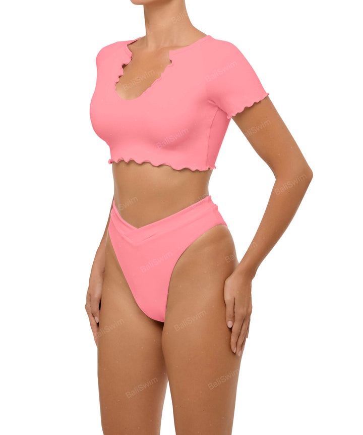 BSWS-T101 V-neck Cropped Tankini