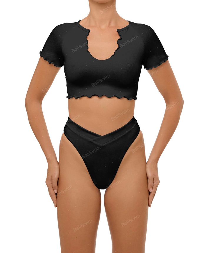 BSWS-T101 V-neck Cropped Tankini