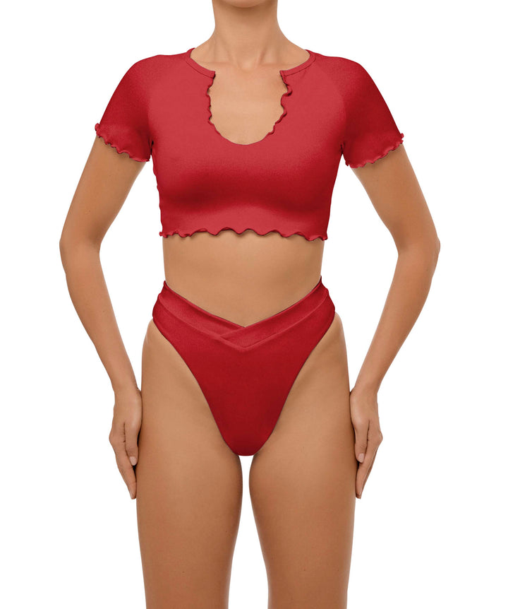 BSWS-T101 V-neck Cropped Tankini