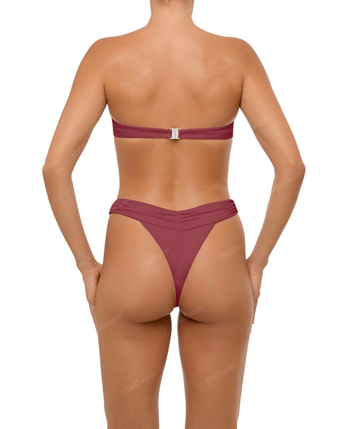 BSWS-B105 Ruched V-waist Bikini Bottom