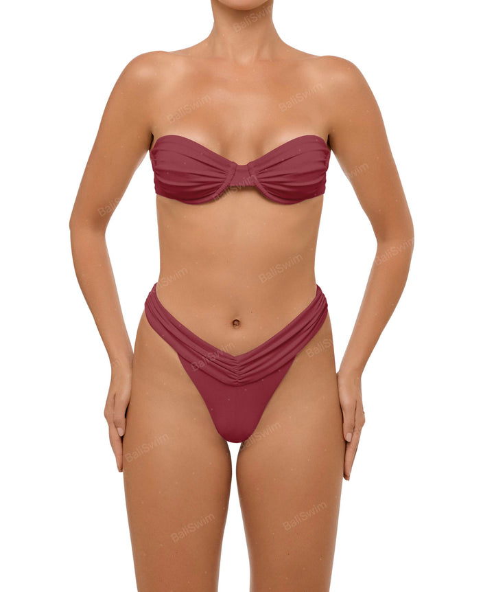 BSWS-B105 Ruched V-waist Bikini Bottom