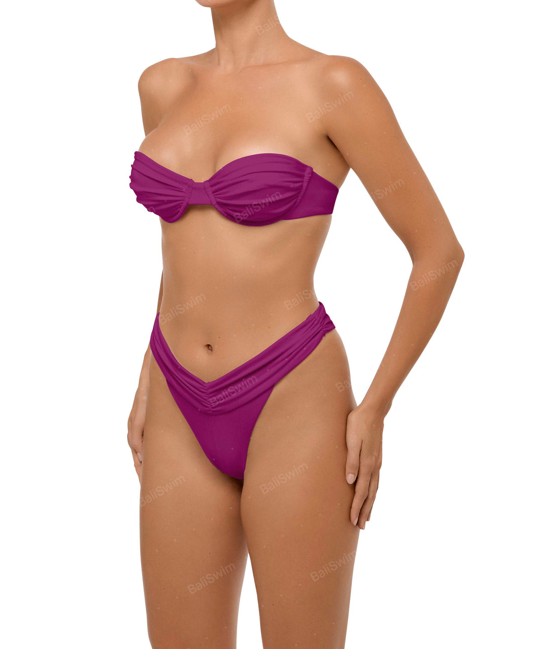 BSWS-T105 Gathered Underwired Bandeau Top