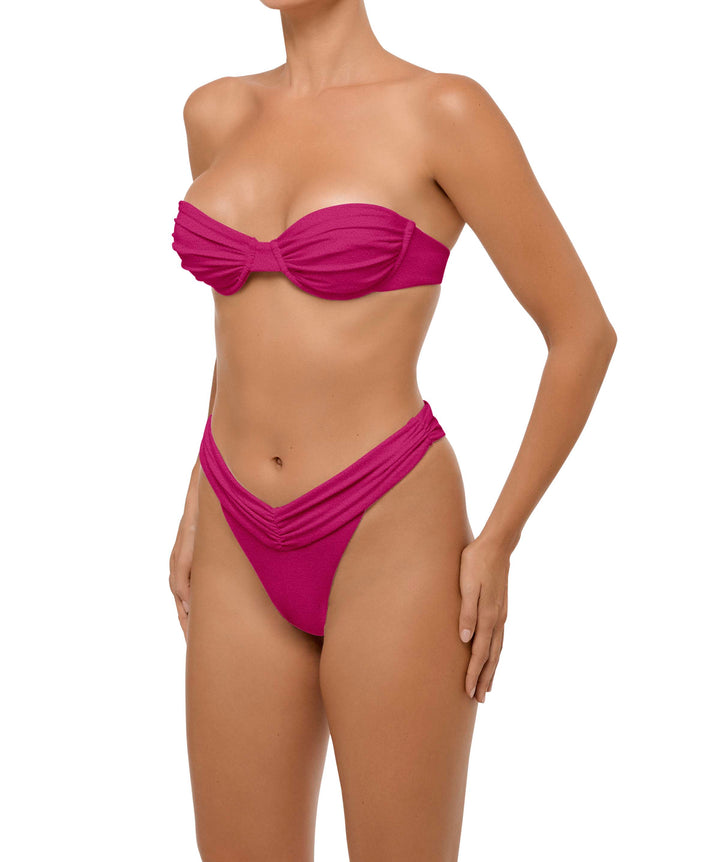 BSWS-T105 Side Shirred Strapless Underwire Top