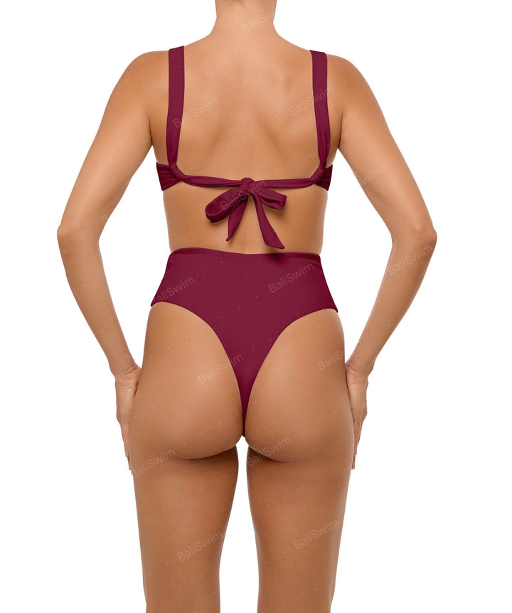 BSWS-B106 Waist Tie High Rise Bikini Bottom