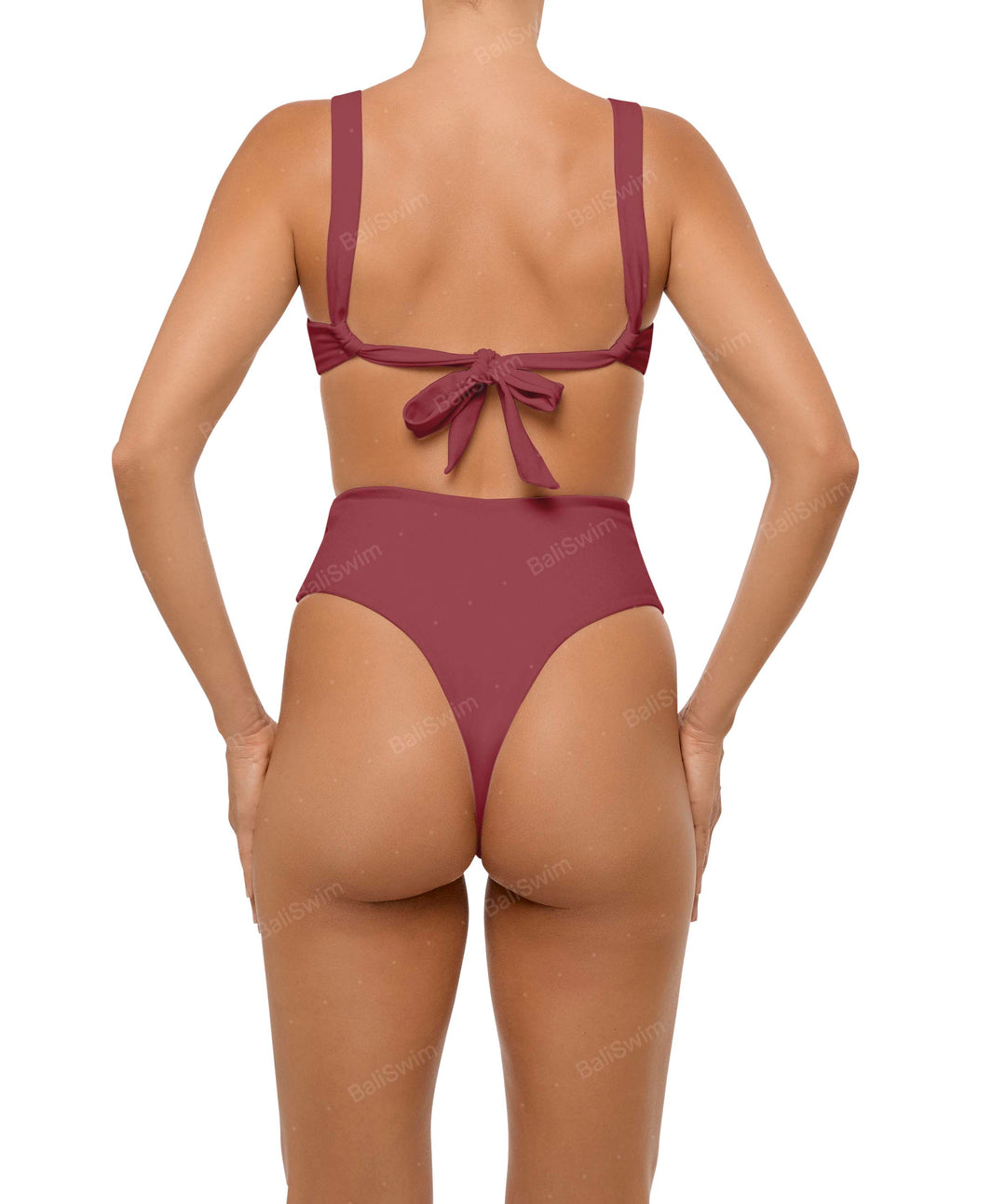 BSWS-B106 Waist Tie High Rise Bikini Bottom