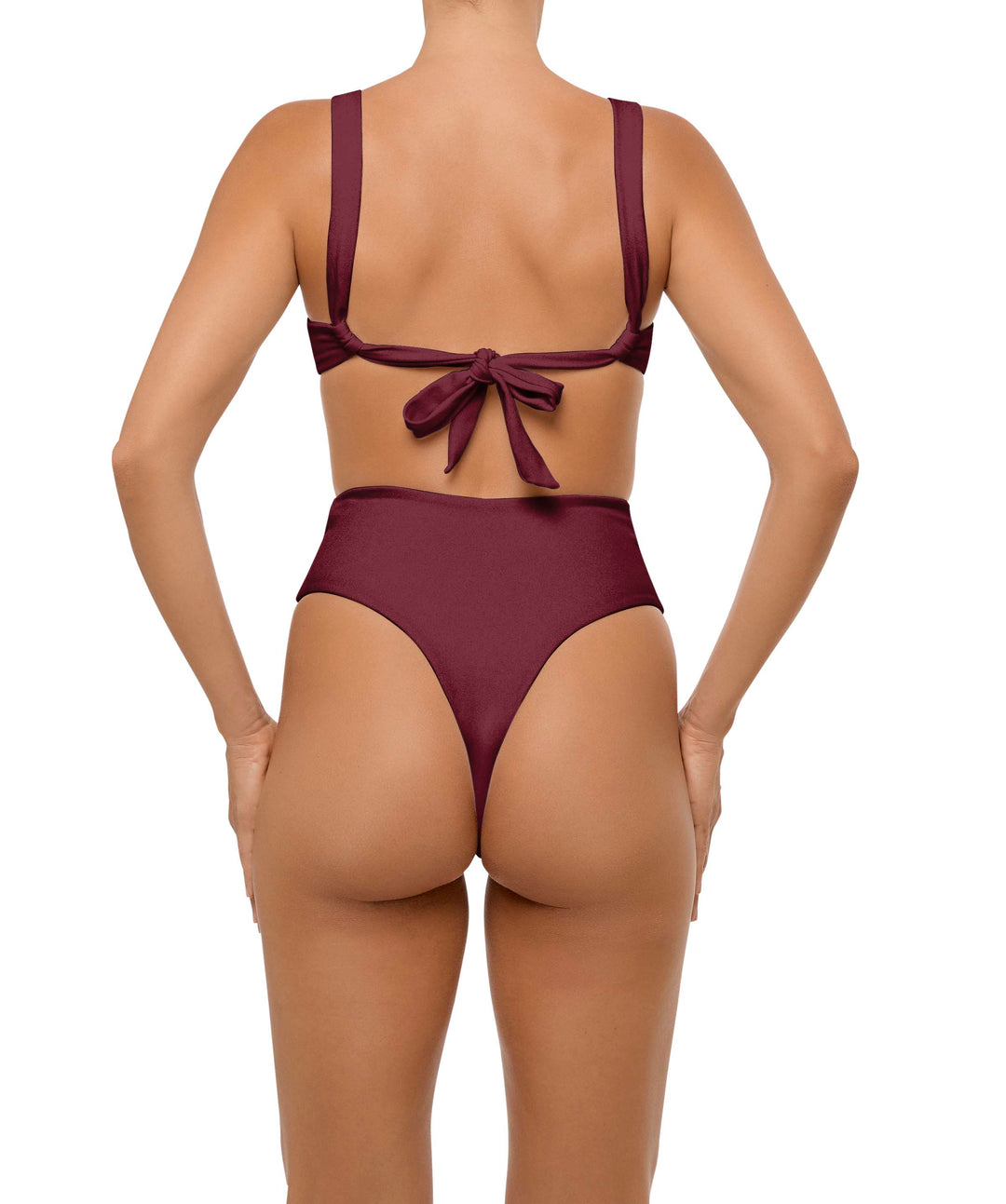 BSWS-B106 Waist Tie High Rise Bikini Bottom
