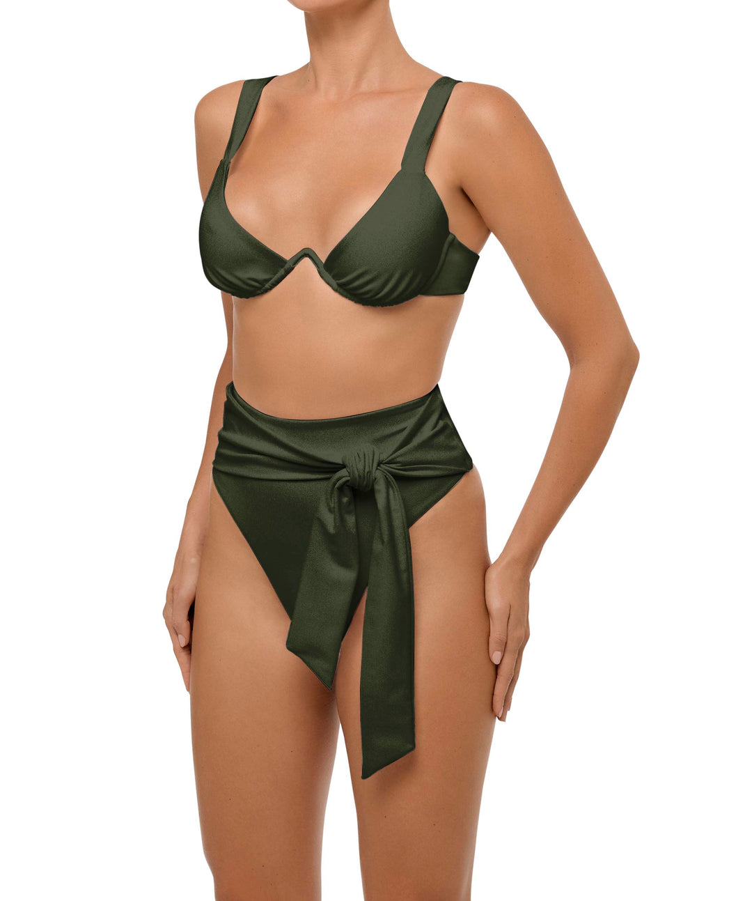 BSWS-B106 Waist Tie High Rise Bikini Bottom