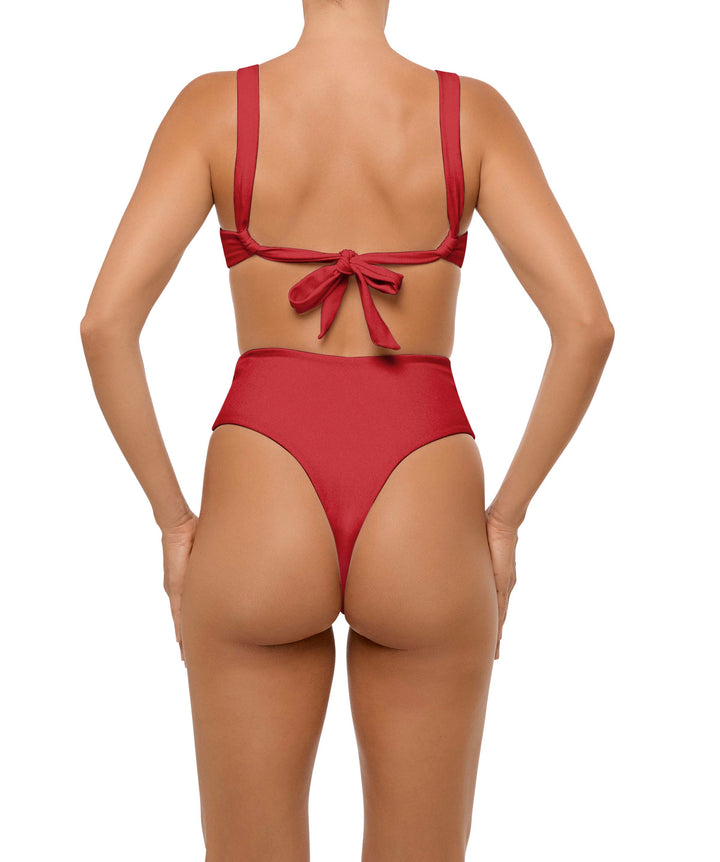BSWS-B106 Waist Tie High Rise Bikini Bottom
