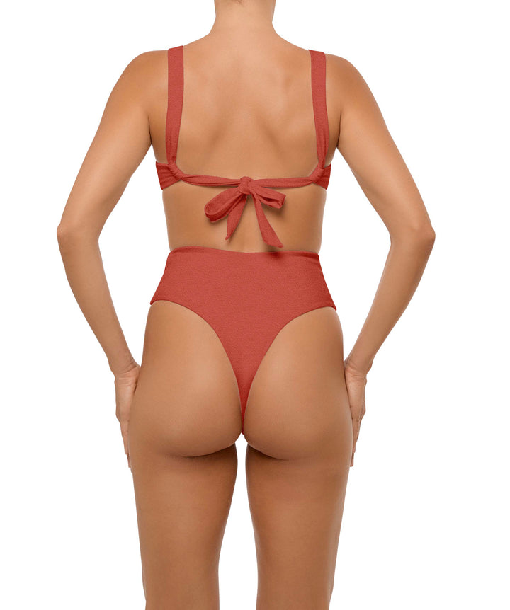 BSWS-B106 Waist Tie High Rise Bikini Bottom