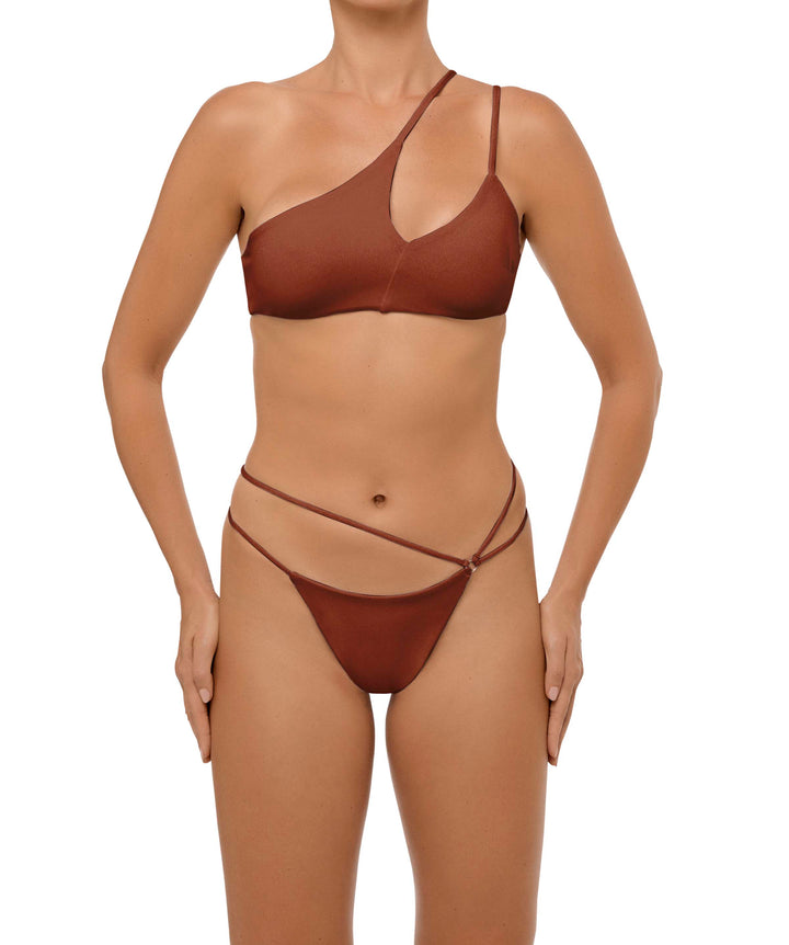 BSWS-T111 Asymmetric Double Straps Bikini Top