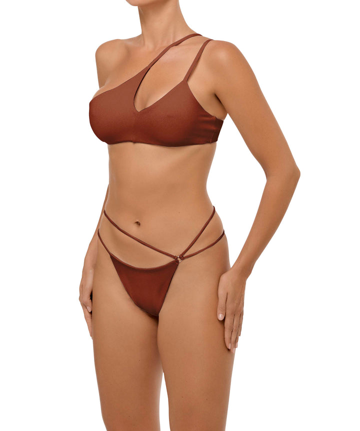 BSWS-T111 Asymmetric Double Straps Bikini Top