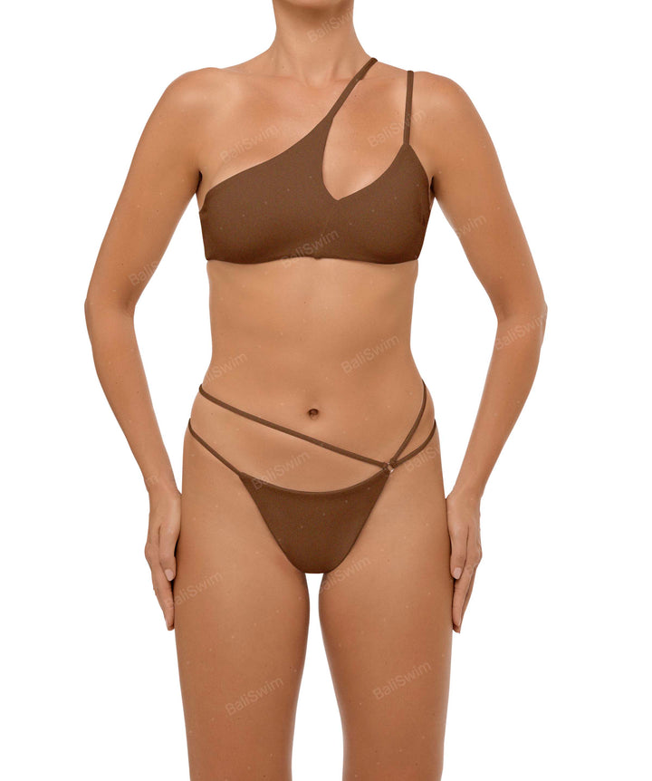 BSWS-T111 Asymmetric Double Straps Bikini Top