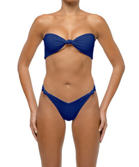 BSWS-T114 Knotted Banblue-gateu Bikini Top