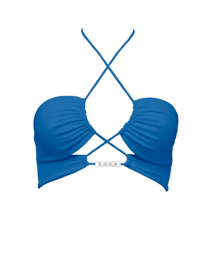 BSWS-T121 Cross-strap Beaded Bikini Top