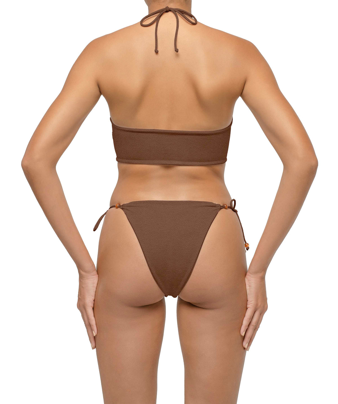 BSWS-T121 Cross-strap Beaded Bikini Top