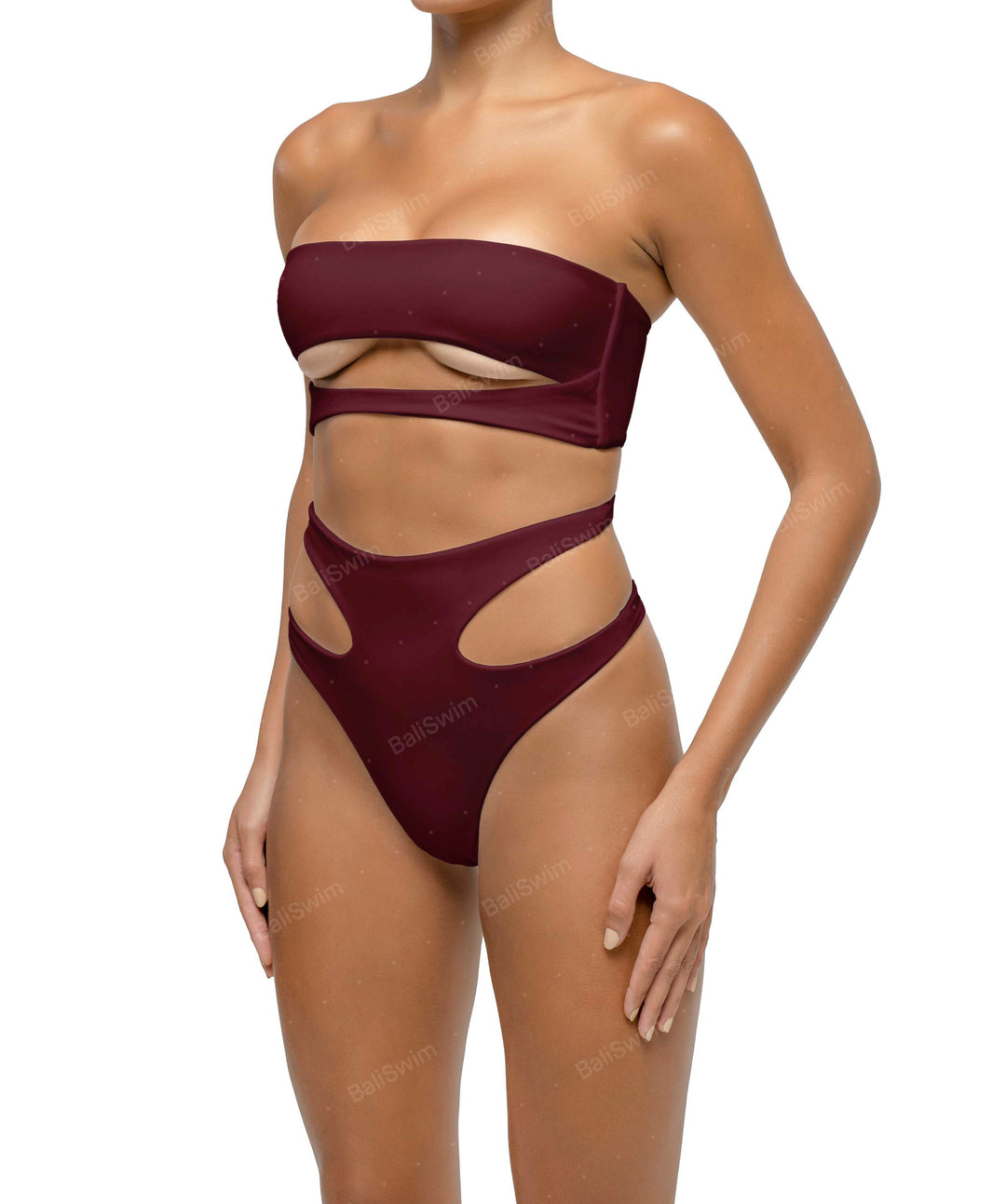 BSWS-B123 High Waisted Cut-out Bikini Bottom