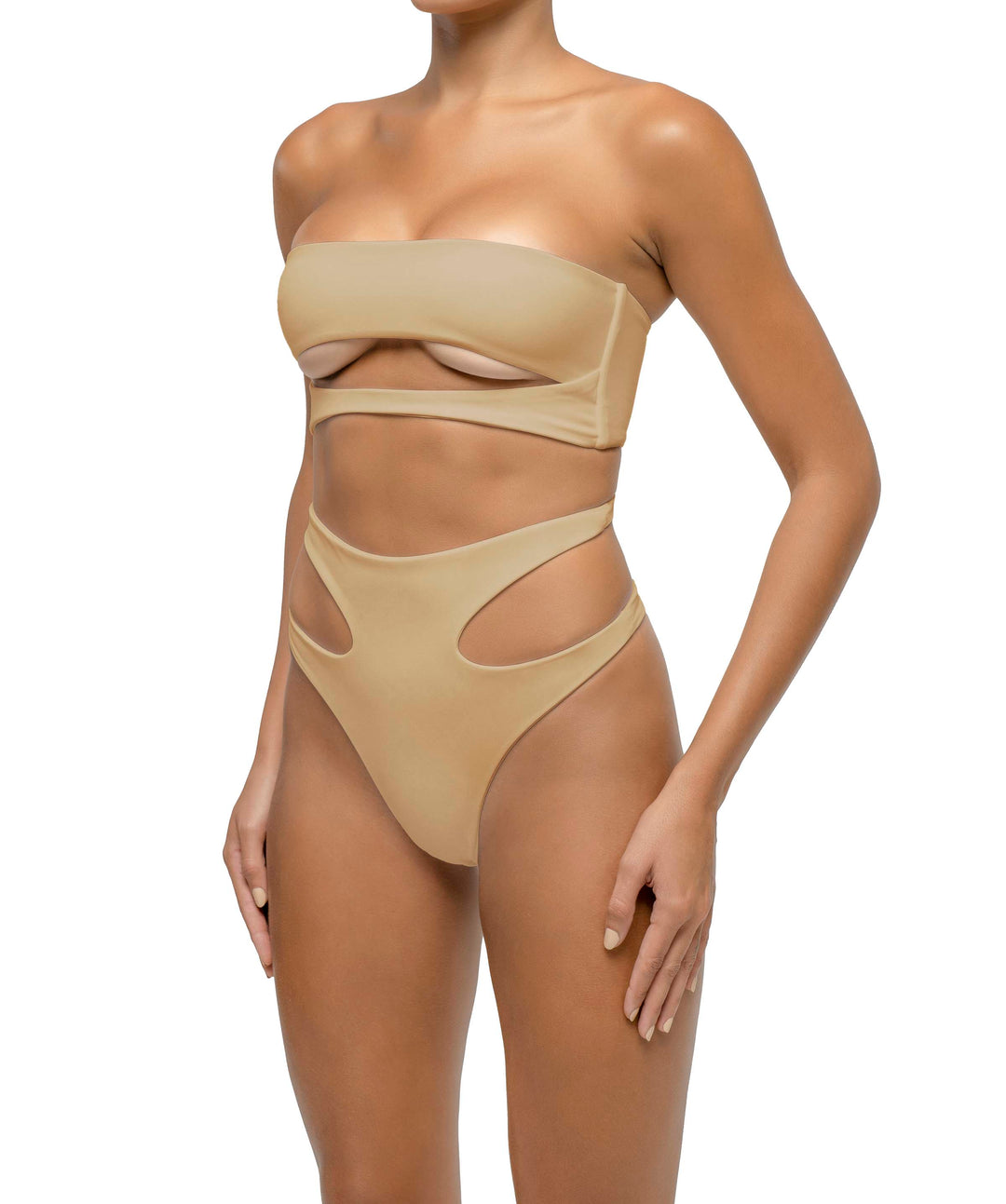 BSWS-B123 High Waisted Cut-out Bikini Bottom