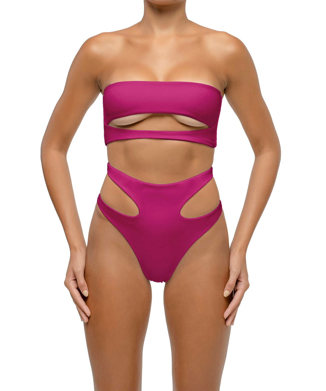 BSWS-B123 High Waisted Cut-out Bikini Bottom