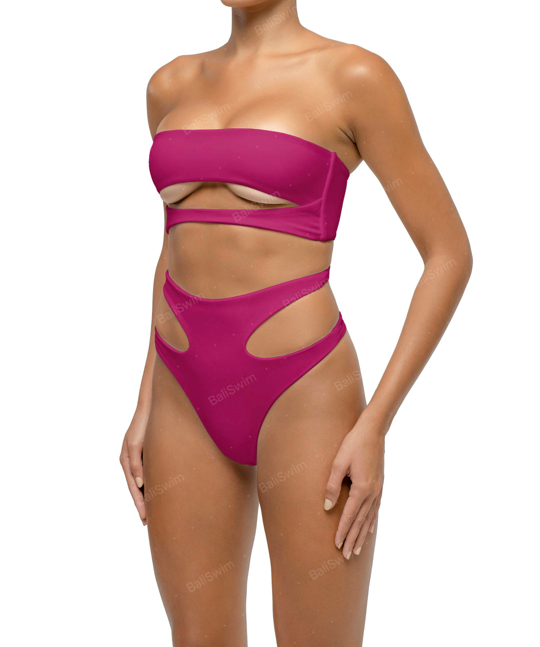 BSWS-B123 High Waisted Cut-out Bikini Bottom