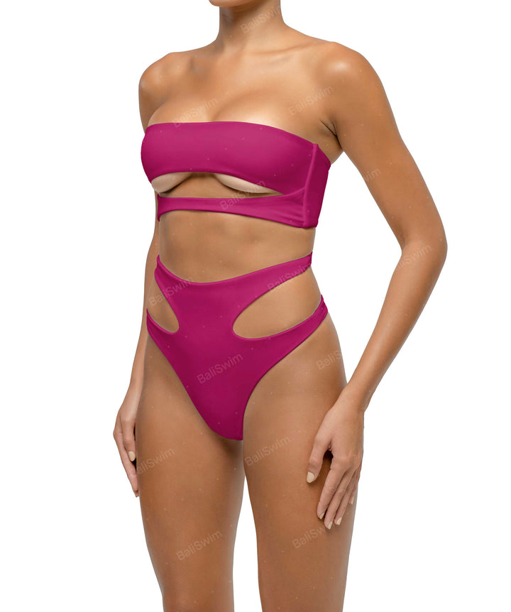BSWS-B123 High Waisted Cut-out Bikini Bottom
