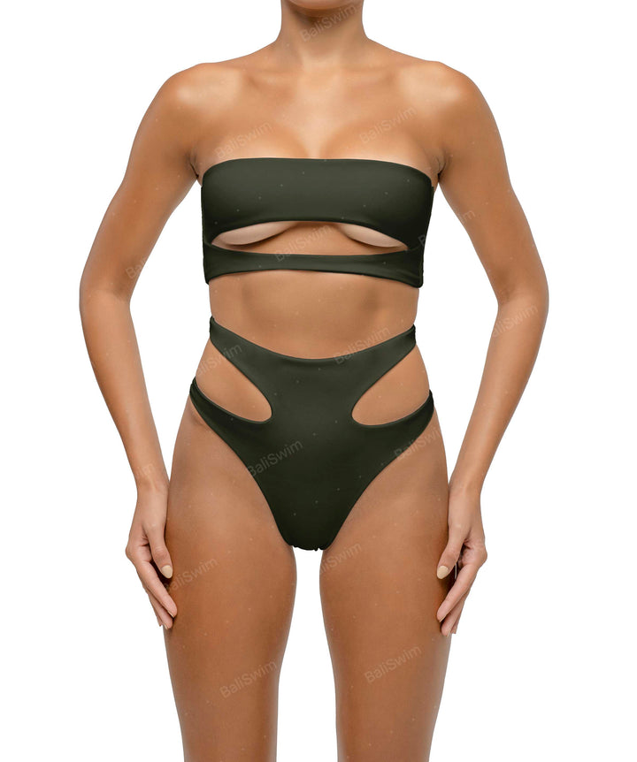 BSWS-B123 High Waisted Cut-out Bikini Bottom