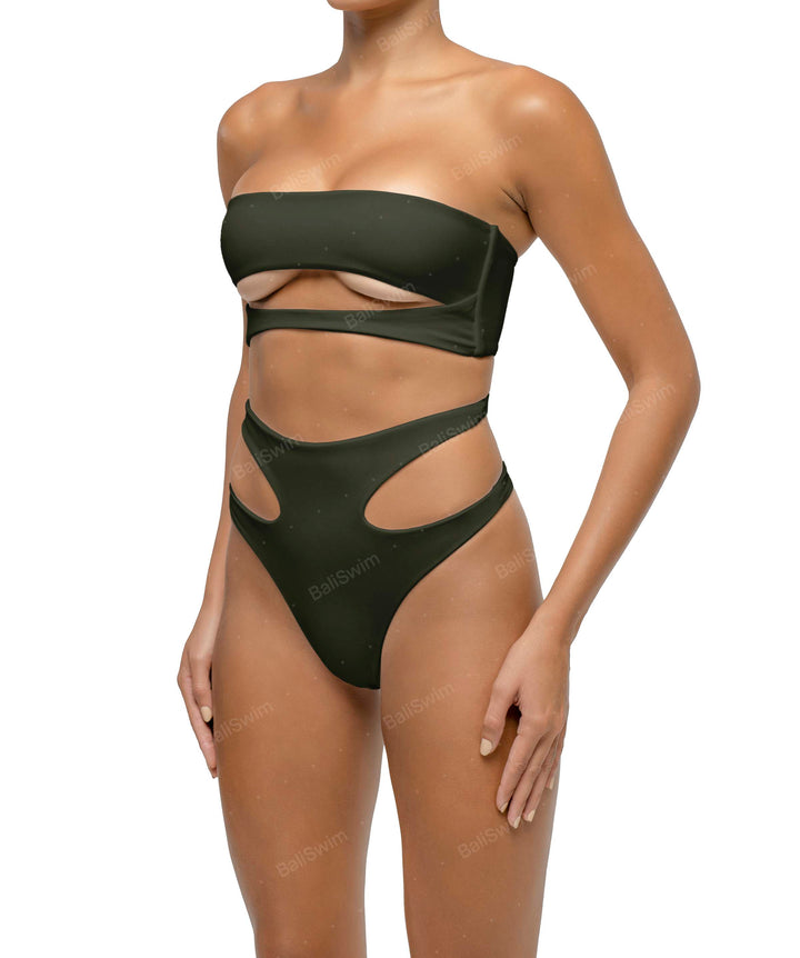 BSWS-B123 High Waisted Cut-out Bikini Bottom