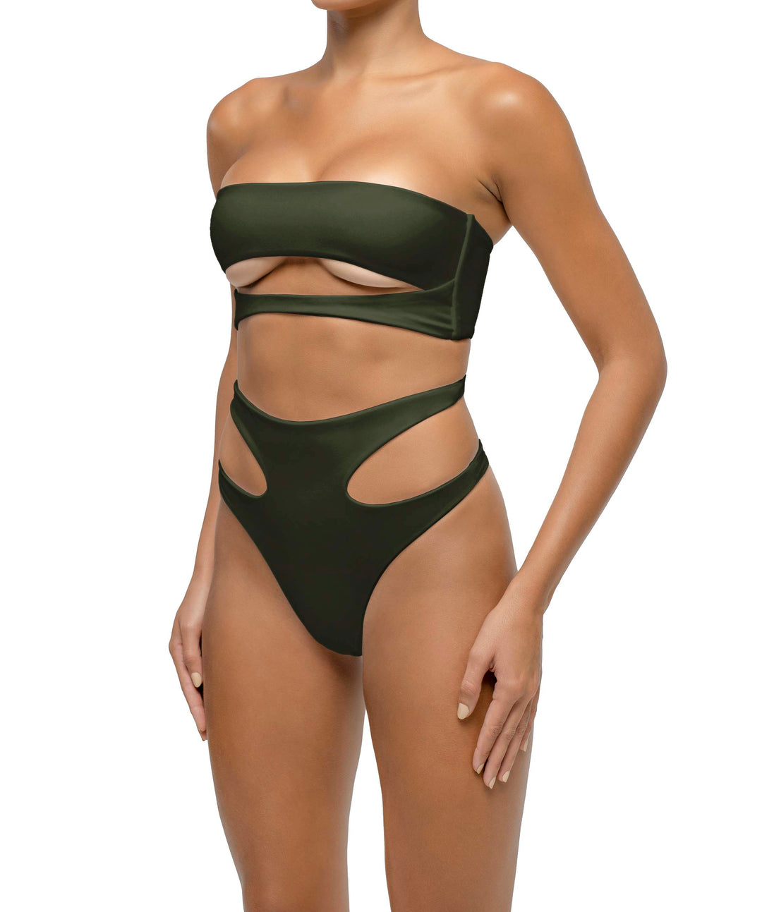 BSWS-B123 High Waisted Cut-out Bikini Bottom
