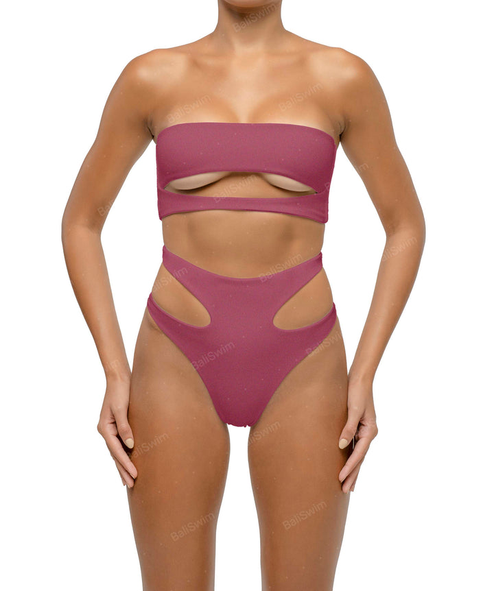 BSWS-T123 Bandeau Cut-out Bikini Top