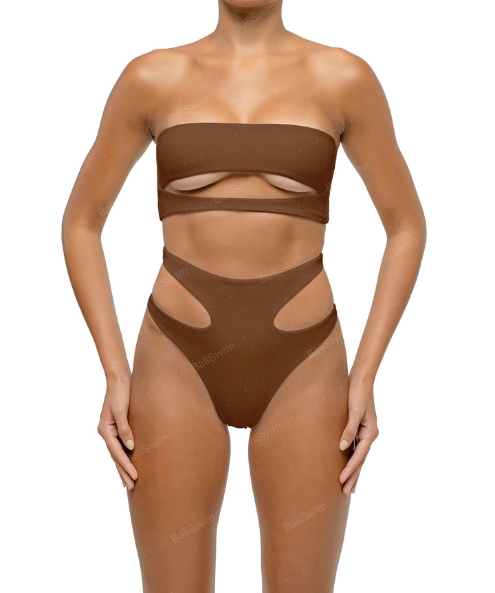 BSWS-T123 Bandeau Cut-out Bikini Top