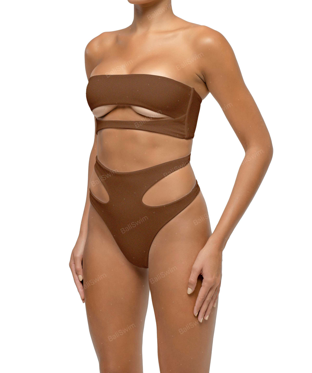 BSWS-B123 High Waisted Cut-out Bikini Bottom