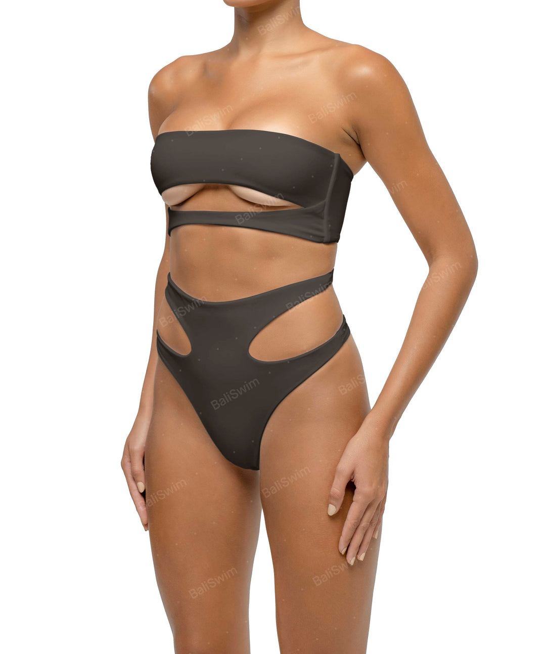 BSWS-B123 High Waisted Cut-out Bikini Bottom