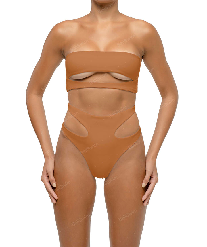 BSWS-T123 Bandeau Cut-out Bikini Top
