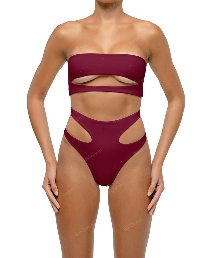 BSWS-T123 Bandeau Cut-out Bikini Top