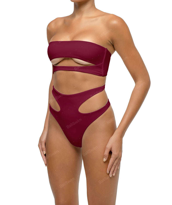BSWS-T123 Bandeau Cut-out Bikini Top