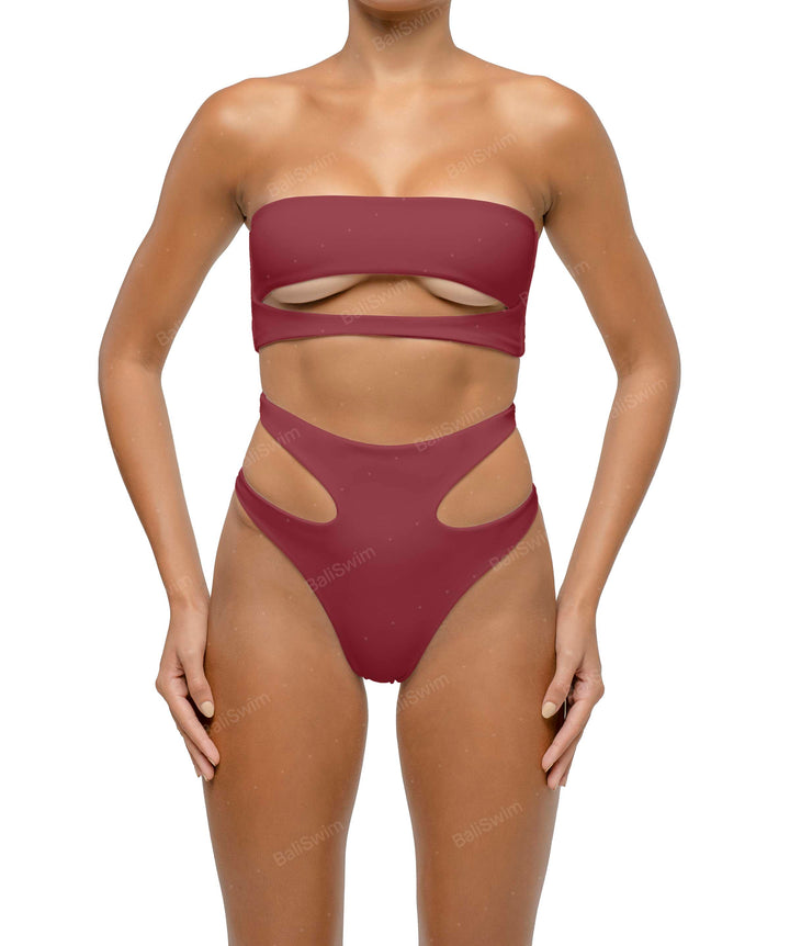 BSWS-T123 Bandeau Cut-out Bikini Top