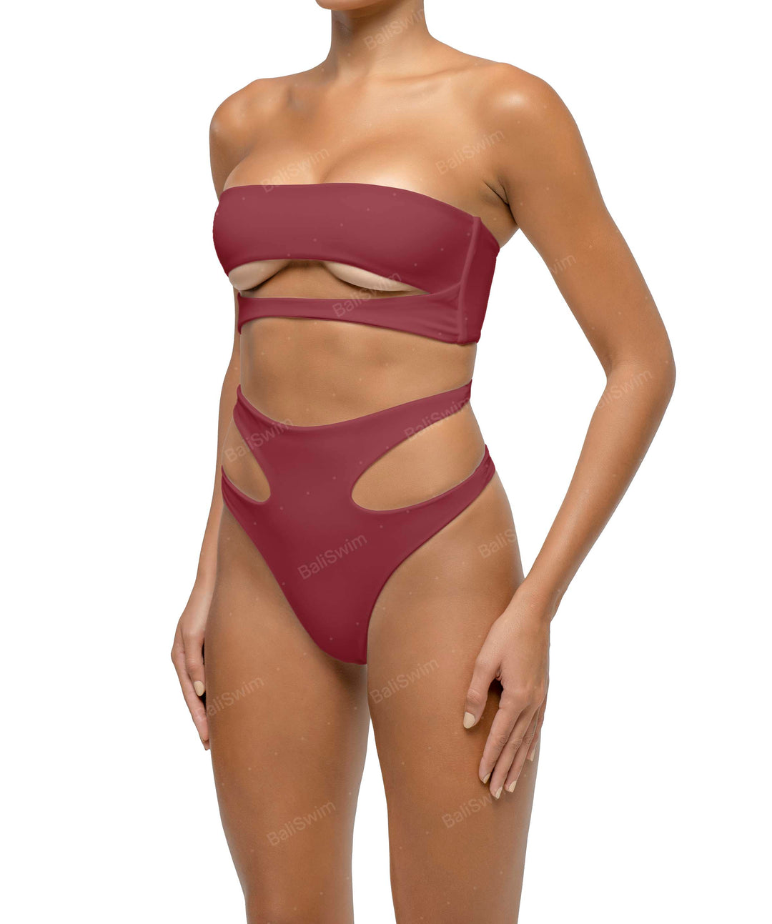 BSWS-B123 High Waisted Cut-out Bikini Bottom