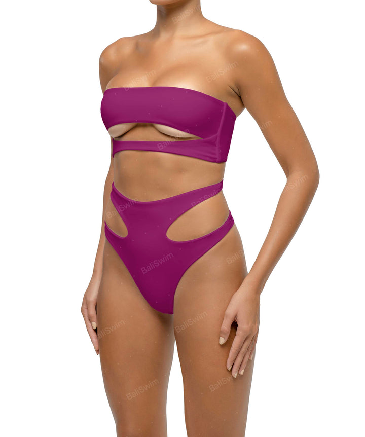 BSWS-T123 Bandeau Cut-out Bikini Top