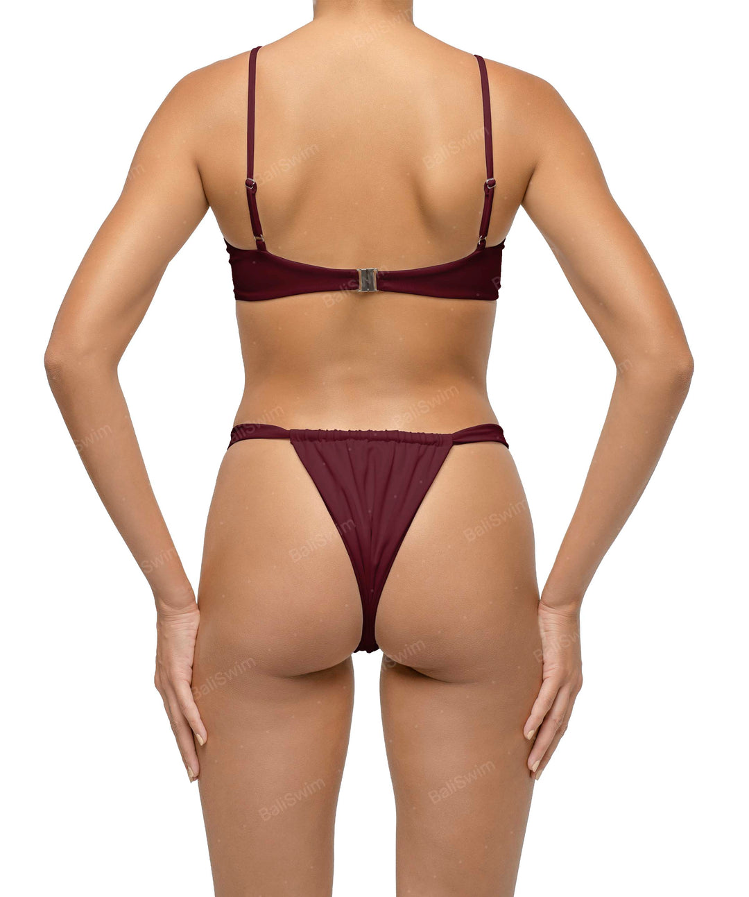 BSWS-B124 Double Rings Ruched Bikini Bottom