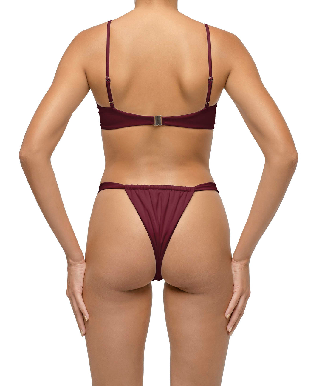BSWS-B124 Double Rings Ruched Bikini Bottom