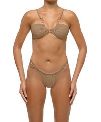 BSWS-B124 Double Rings Ruched Bikini Bottom