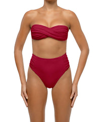 BSWS-T127 Shirred Twisted Front Bandeau Top