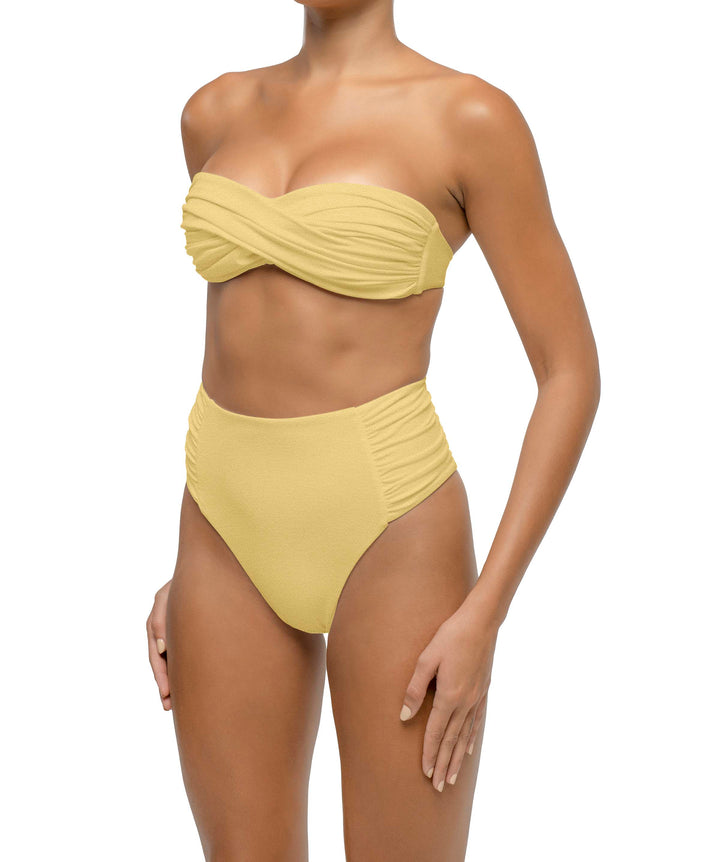 BSWS-T127 Shirred Twisted Front Bandeau Top