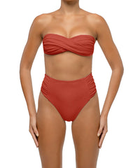 BSWS-T127 Shirred Twisted Front Bandeau Top