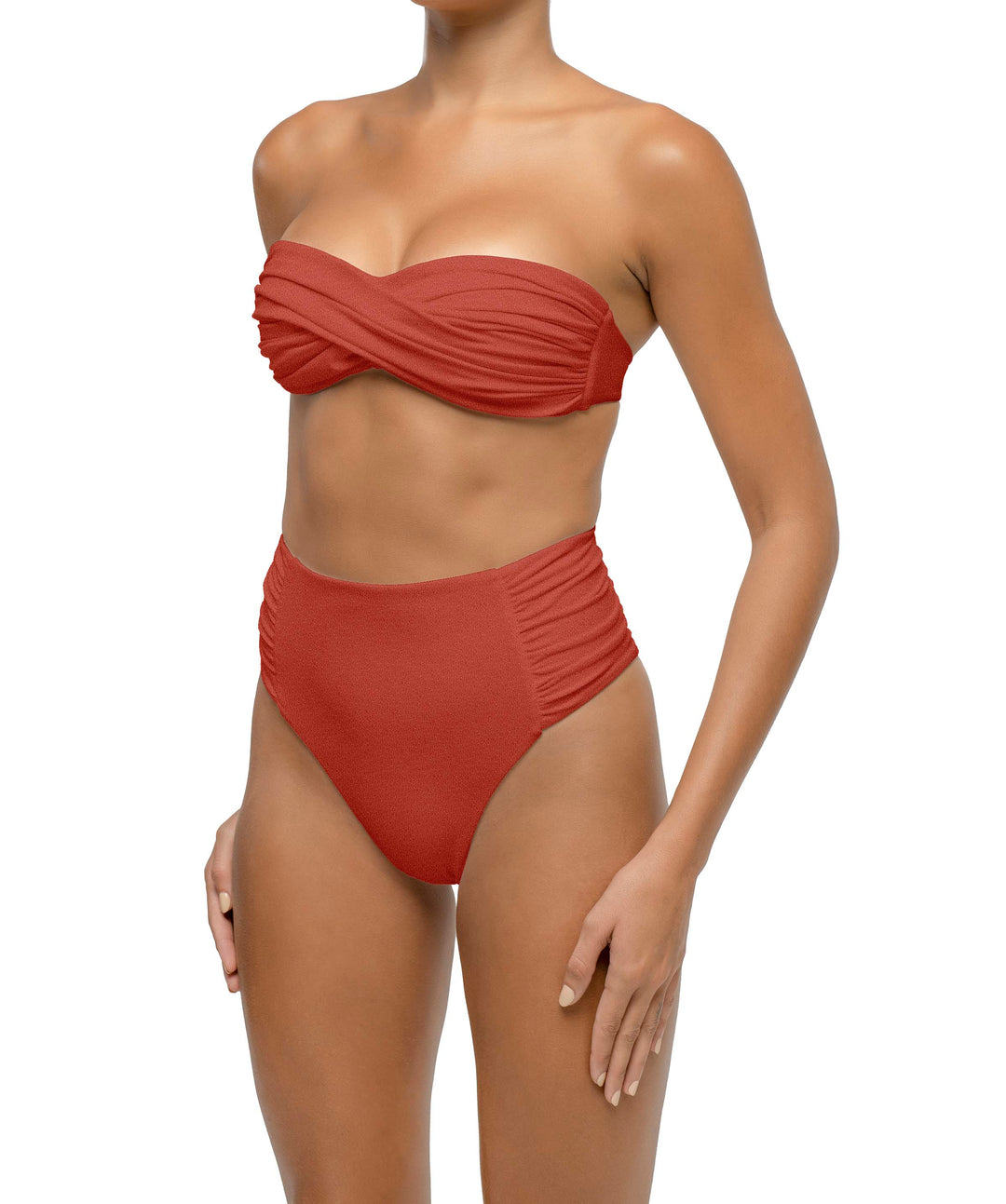BSWS-T127 Shirred Twisted Front Bandeau Top
