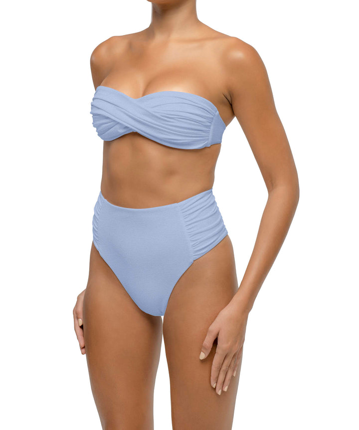 BSWS-T127 Shirred Twisted Front Bandeau Top