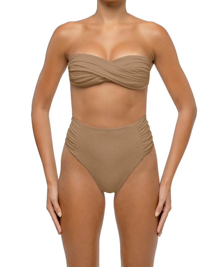 BSWS-T127 Shirred Twisted Front Bandeau Top