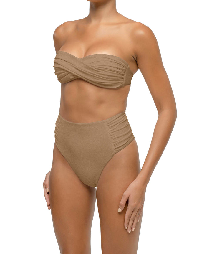 BSWS-T127 Shirred Twisted Front Bandeau Top