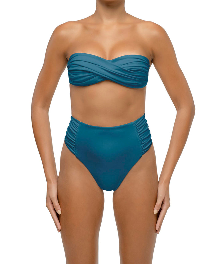 BSWS-T127 Shirred Twisted Front Bandeau Top