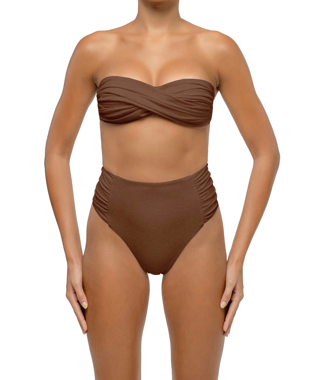 BSWS-T127 Shirred Twisted Front Bandeau Top